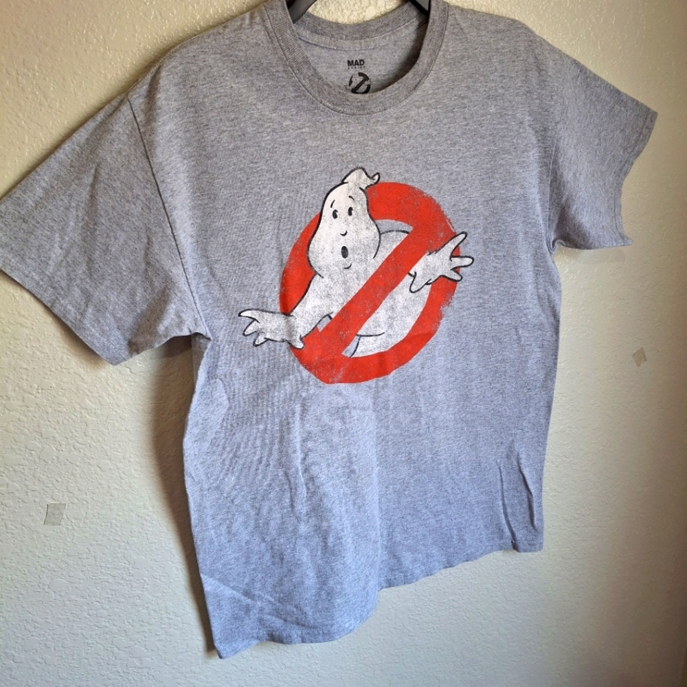 Ghostbusters Gray Mens Medium Ribneck Tshirt M Grey - Picture 4 of 6